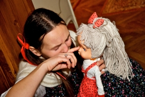 Barunka s Rozárkou na cestě do Betléma