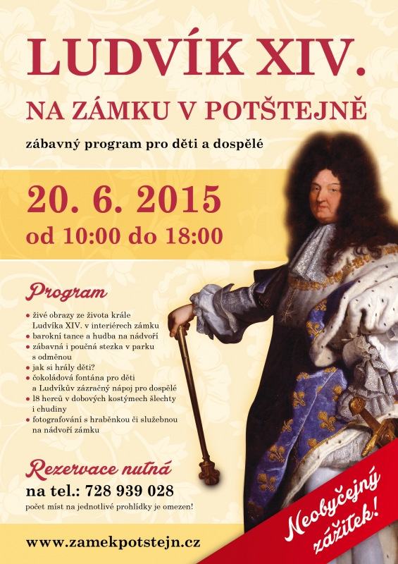 Ludvík XIV. na zámku Potštejn - akce roku 2015