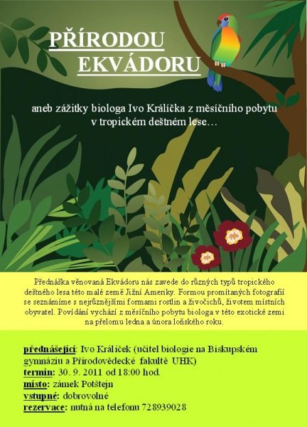 Zářijový Páteční salón - PŘÍRODOU EKVÁDORU